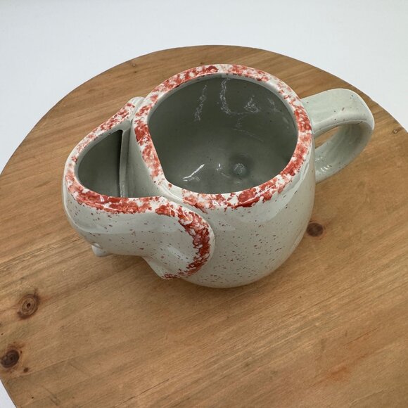 Rustic Elephant shape 3D Tea Mug whimsical good luck happy trunk up - Picture 2 of 9